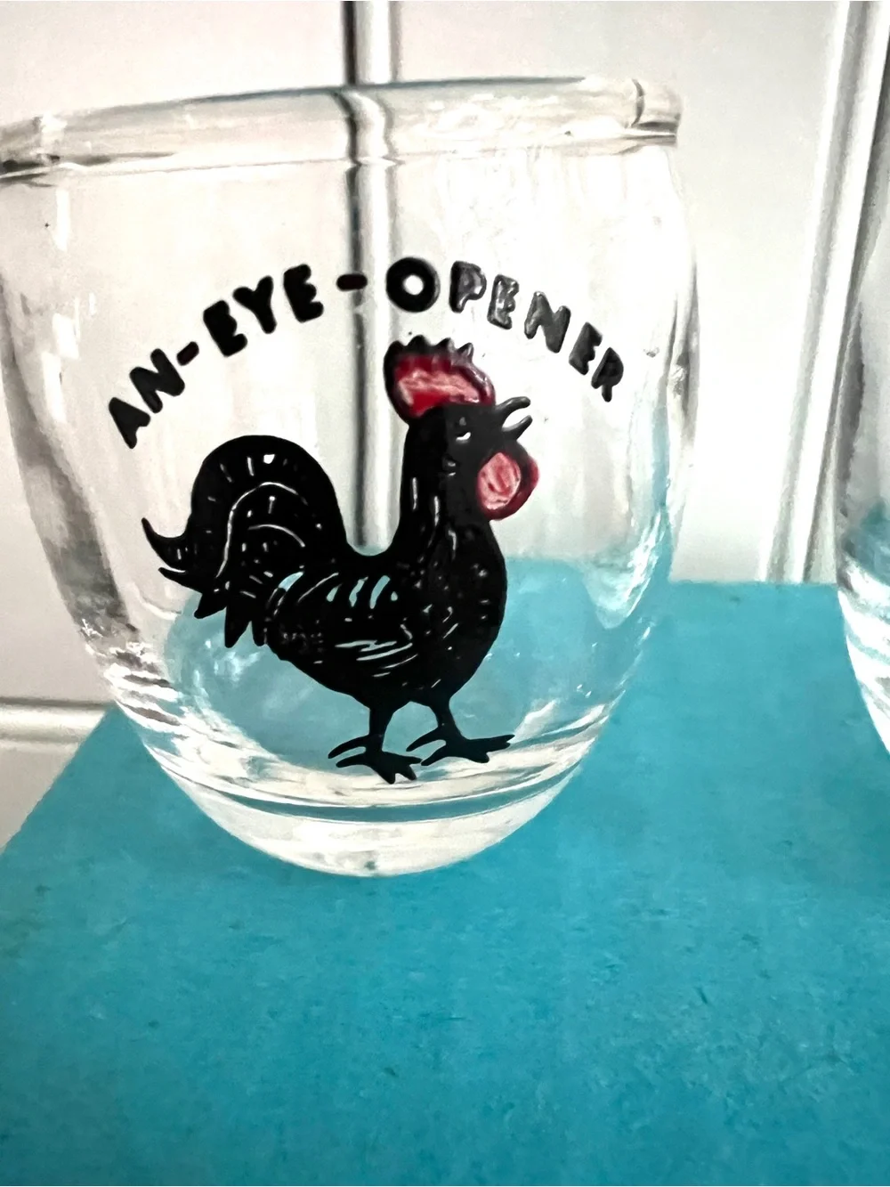 Vintage Gorham crystal Novelty Shot Glasses W Germany bull and rooster in box